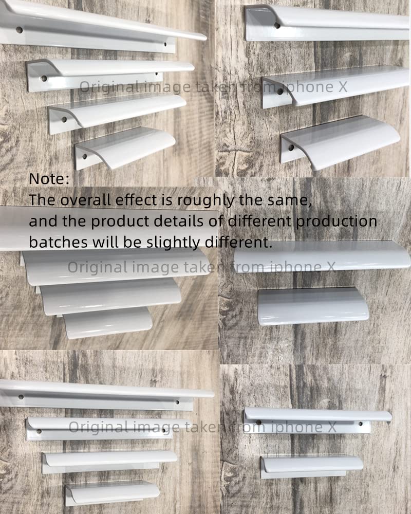 Tsnamay مجموعة تسناماي من 10 قطع، مقابض سطحية بيضاء مقوسة بطول 5.9 بوصة، مقابض حواف بيضاء لأدراج الأثاث، مقابض مخفية للخزائن، قطر الفتحة 5.04 بوصة / 128 مم - Image 5