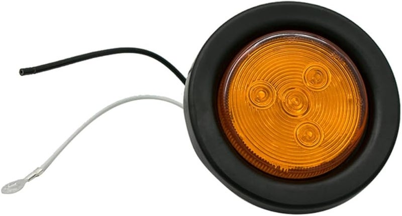 5Pcs Round Yellow LED Side Marker Lights for Truck Trailer Caravan Low Power Durable - Image 5