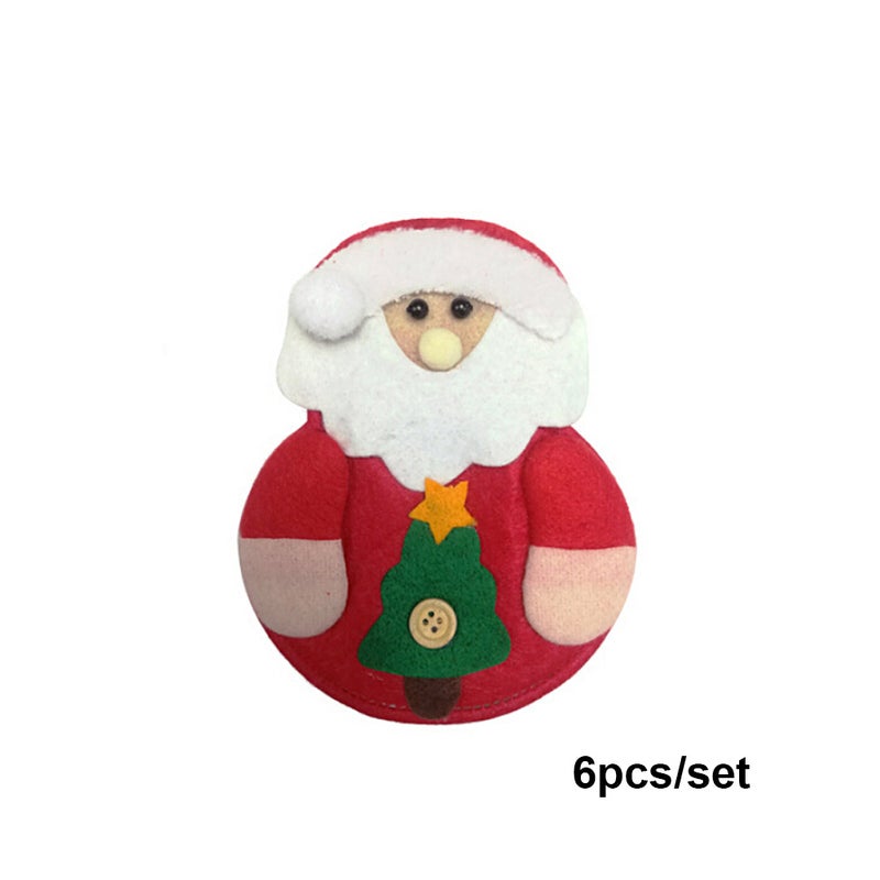 6pcs/set Christmas Party Decorations for Home Dinner Table Cute Cutlery Suit Kitchen Tableware Bag Holder for Folks and Cutters - Image 1