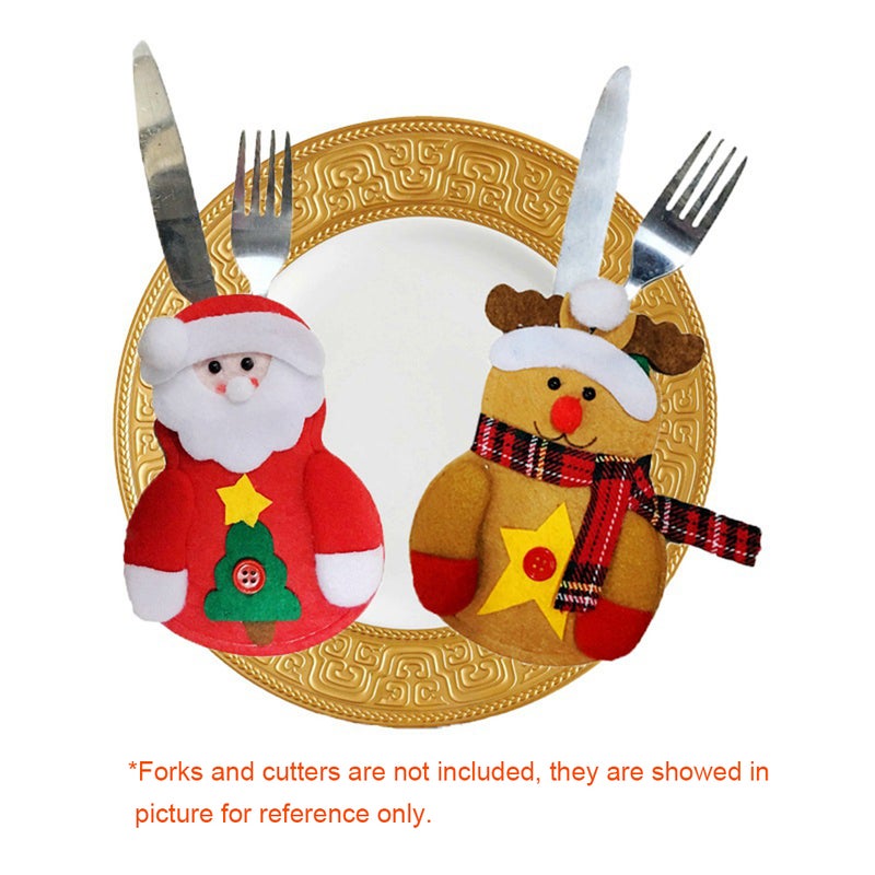 6pcs/set Christmas Party Decorations for Home Dinner Table Cute Cutlery Suit Kitchen Tableware Bag Holder for Folks and Cutters - Image 4