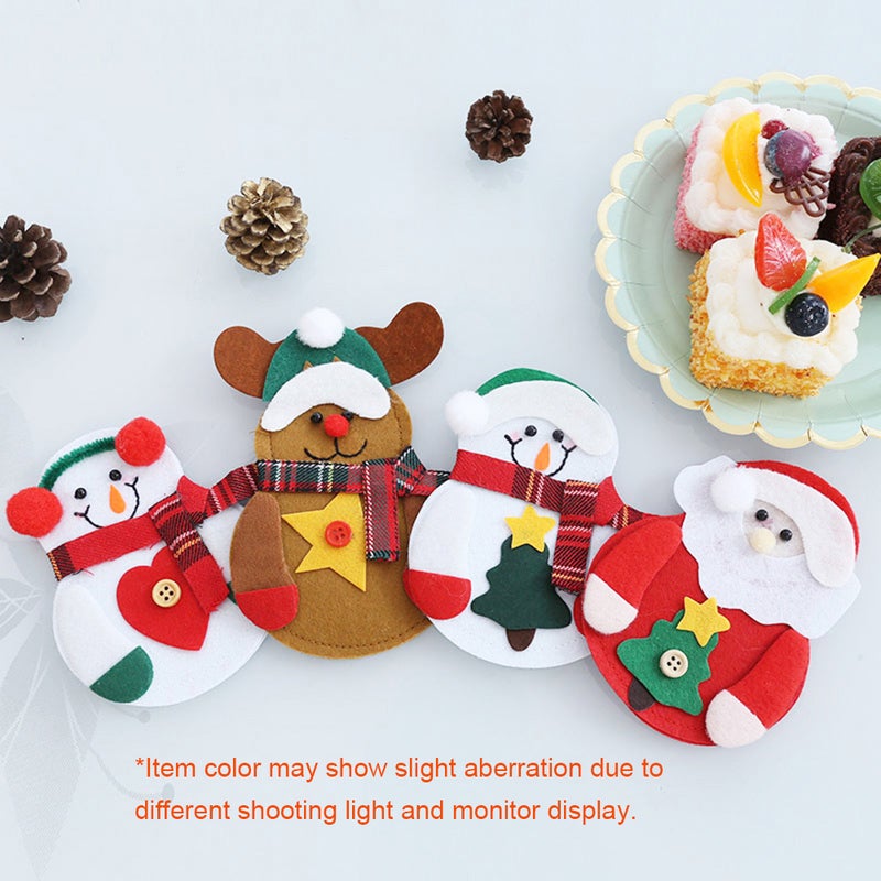 6pcs/set Christmas Party Decorations for Home Dinner Table Cute Cutlery Suit Kitchen Tableware Bag Holder for Folks and Cutters - Image 3