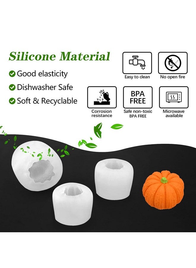 Sakolla 3D Pumpkin Candle Molds, 3 Pack Pumpkin Silicone Mold For Diy Epoxy Resin, Handmade Soap, Candle, Cake Baking - Image 4