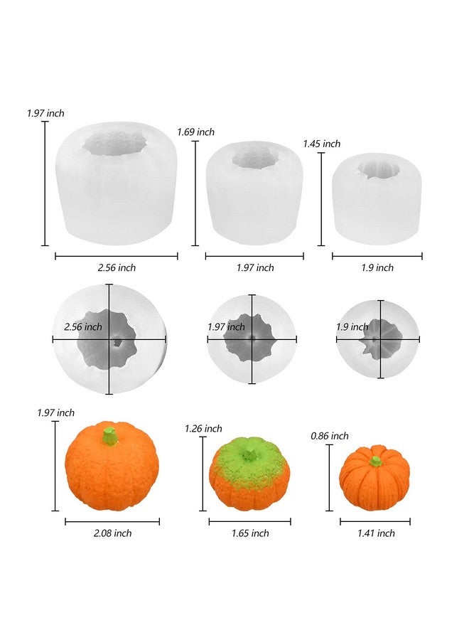 Sakolla 3D Pumpkin Candle Molds, 3 Pack Pumpkin Silicone Mold For Diy Epoxy Resin, Handmade Soap, Candle, Cake Baking - Image 3