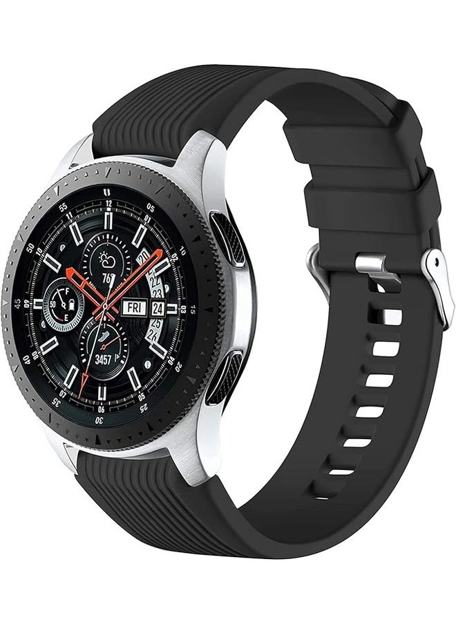22mm Gray Silicone Sport Strap - Compatible with Samsung Galaxy Watch 46mm, Galaxy Watch 3 45mm, and Gear S3 Frontier/Classic