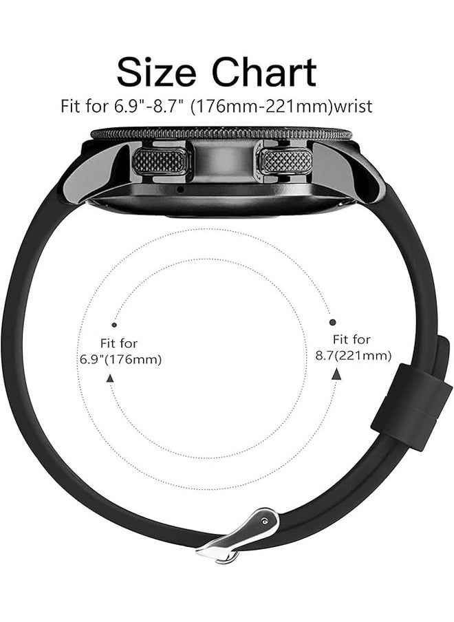 22mm Gray Silicone Sport Strap - Compatible with Samsung Galaxy Watch 46mm, Galaxy Watch 3 45mm, and Gear S3 Frontier/Classic