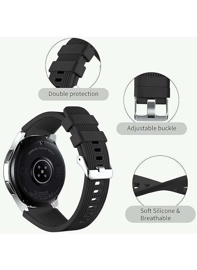 22mm Gray Silicone Sport Strap - Compatible with Samsung Galaxy Watch 46mm, Galaxy Watch 3 45mm, and Gear S3 Frontier/Classic