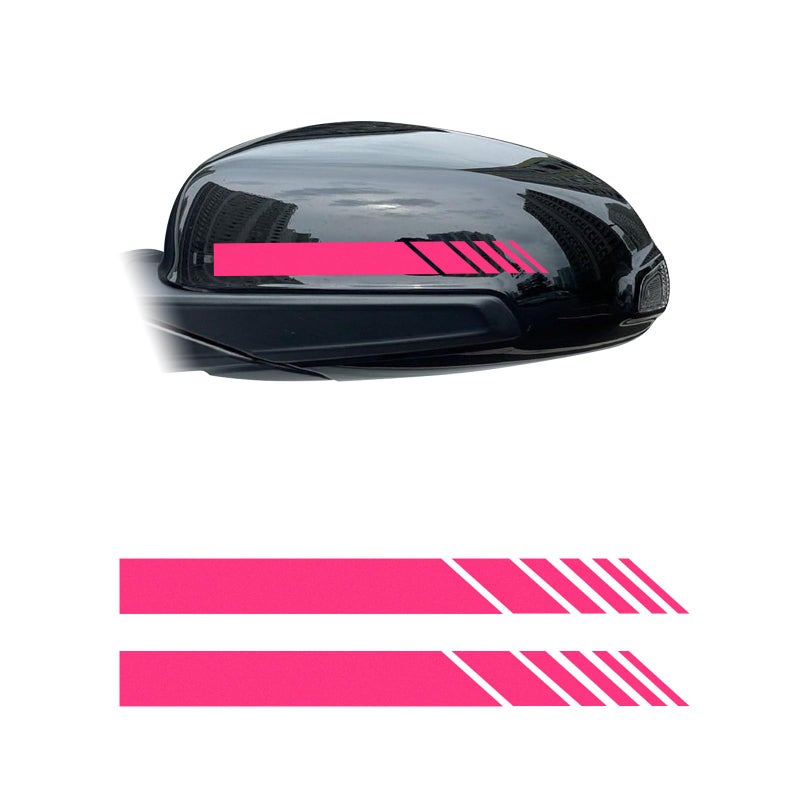 Augeny 2 PCS Car Rear View Mirror Stickers Waterproof Vinyl Auto Side Rearview Mirror Stripes Universal Reflective AntiCollision Striped Warning Decal for Most Vehicles Pink - Image 3