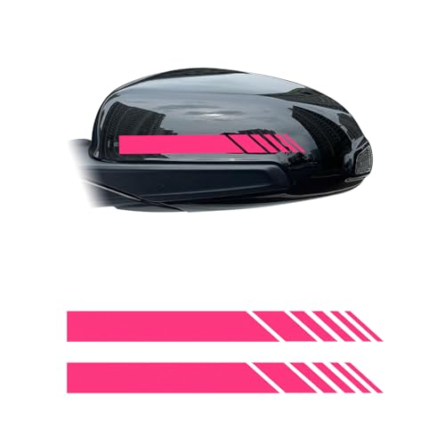 Augeny 2 PCS Car Rear View Mirror Stickers Waterproof Vinyl Auto Side Rearview Mirror Stripes Universal Reflective AntiCollision Striped Warning Decal for Most Vehicles Pink - Image 1