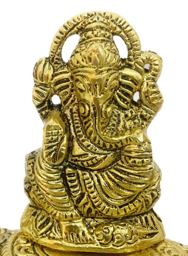 BEXCO تمثال معدني من بيكسكو، يضم تمثال لاكشمي غانيش وساراسواتي، ومصباح زيتي (ديا) - 8 × 4 × 4 بوصة - قطعة فنية رائعة - مصباح ديا تقليدي لطقوس ديوالي - هدايا وديكورات منزلية لعيد ديوالي - Image 5