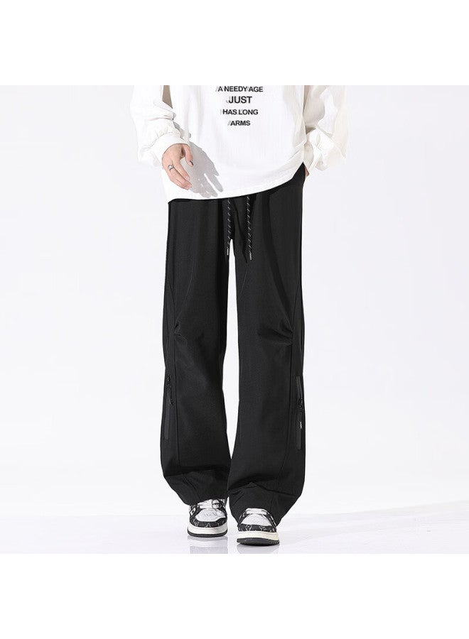 Izexx Mountain Series Water-repellent Casual Pants For Men, Autumn Straight-leg Wide-leg Outdoor Paratrooper Cargo Trousers Iz37 Black 2XL - Image 4