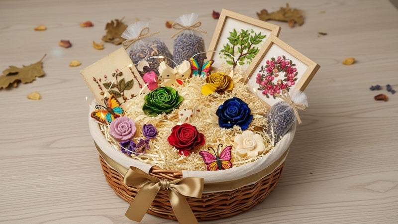PRANSUNITA Handmade Dry Wood Rose Flower for Fancy Gift & Wedding Bridal Shower Bride's Bouquet Arrangement Decoration Packing- 15 pcs Multicolored – Size 7 cm - Image 4