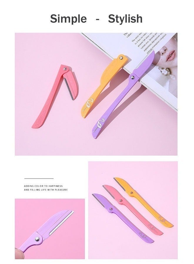 Feather Flamingos 3-Piece Flamingos Ladies Razor For Facial And Body Hair Yellow/Pink/Purple Makeup Tool - Image 3