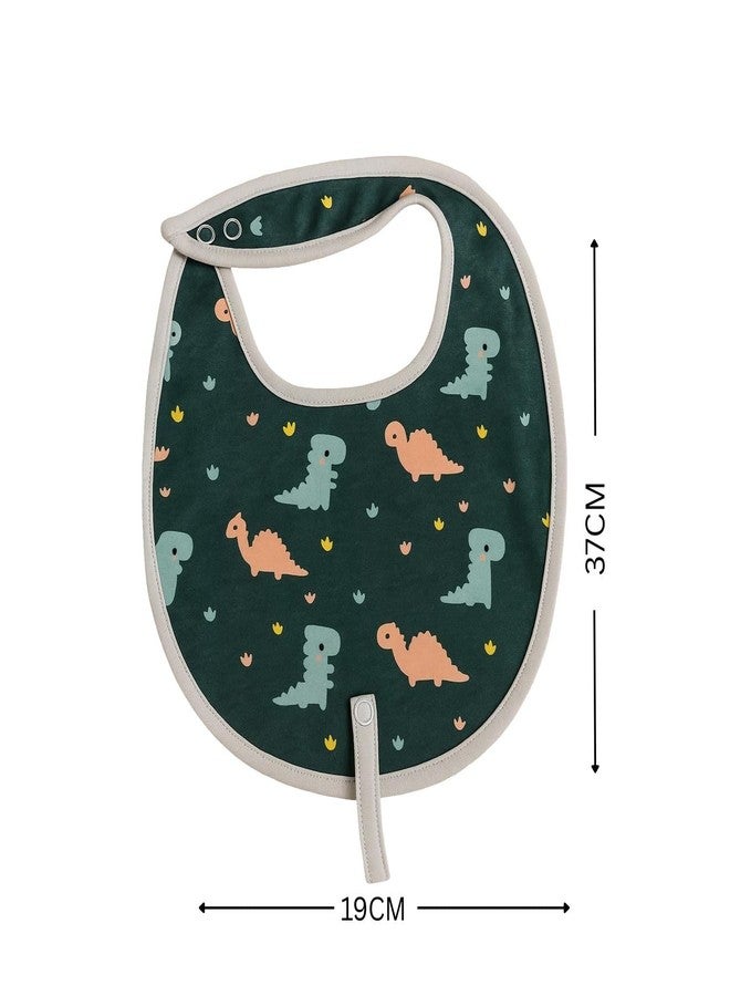 Adhigams Dino Doodle 100% Organic Cotton Baby Bibs Set of 2 | Soft Washable Feeding Bib & Apron for newborn Boys & Girls | Waterproof, Adjustable Drool Bibs & Baby Shower Gift Essentials - Image 4