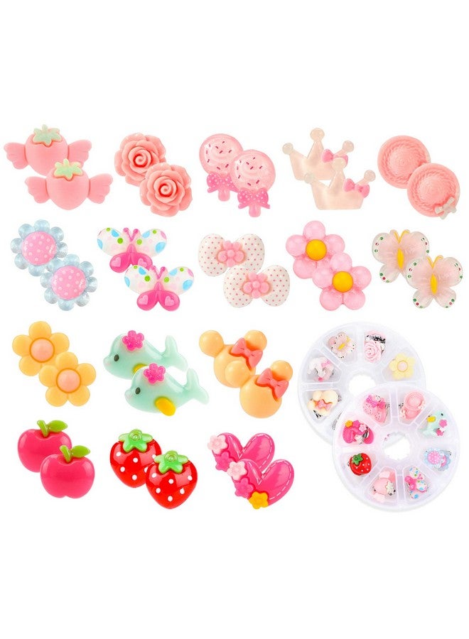 Hifot Hifot 16 Pairs Clip on Earrings Girls, No Pierced Design Earrings Dress up Pretend Princess Play Jewelry Accessories for Kids  - Image 1