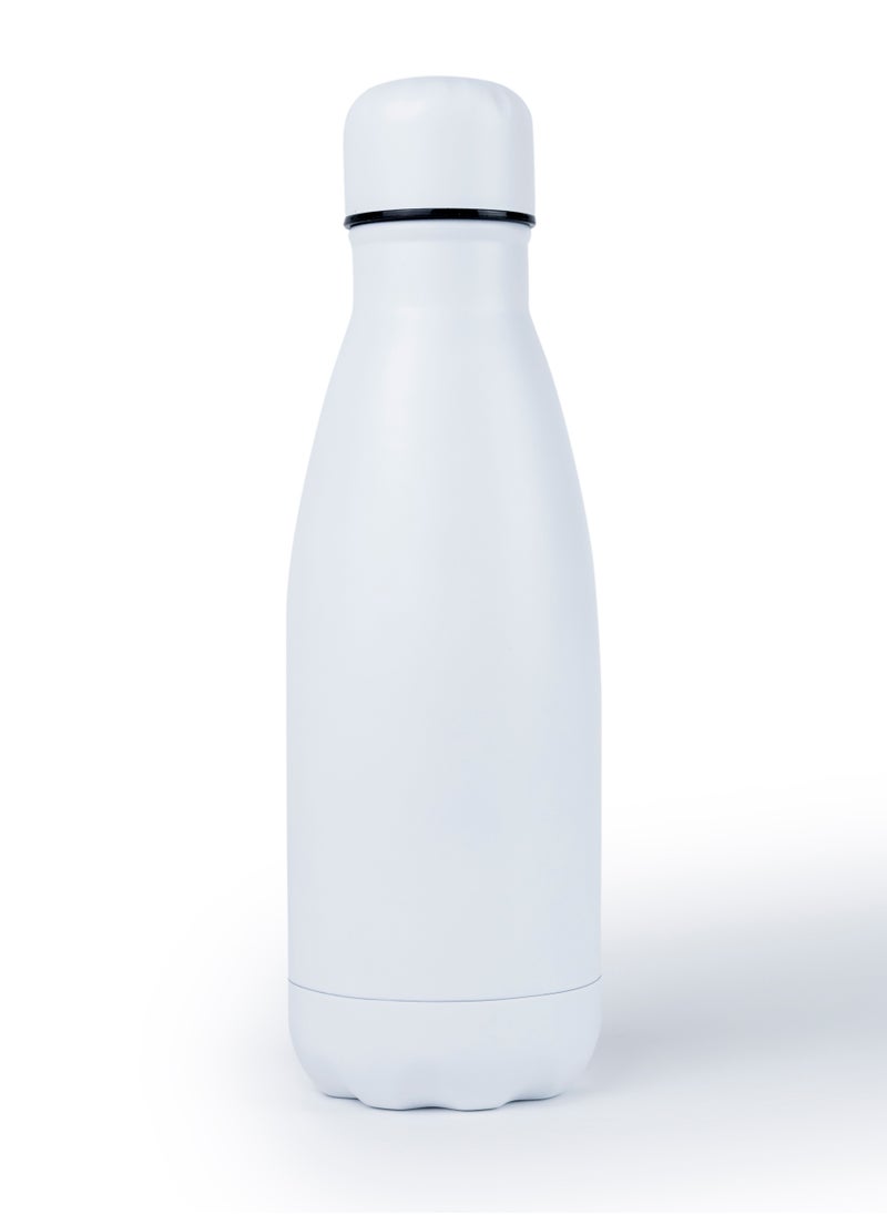 Nessan - Nessan 350ml Sport Water Bottle Vacuum Insulated Stainless Steel Sport Water Bottle Leak-Proof Double Wall Cola Shape Water Bottle, Keep Drinks Hot & Cold- White - Image 1