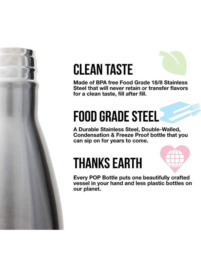 Nessan - Nessan 350ml Sport Water Bottle Vacuum Insulated Stainless Steel Sport Water Bottle Leak-Proof Double Wall Cola Shape Water Bottle, Keep Drinks Hot & Cold- White - Image 1