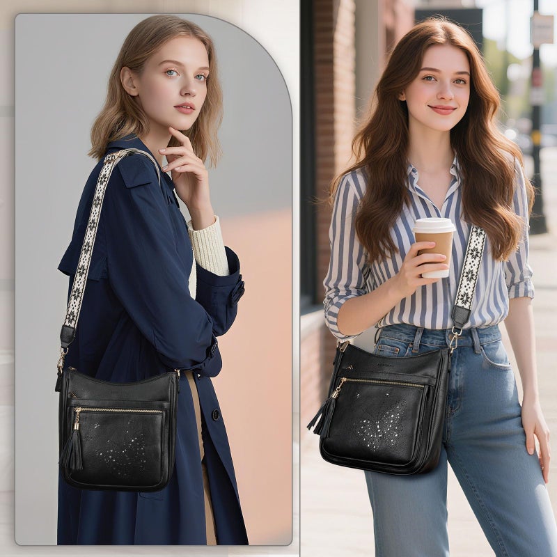KITEVIUN Medium Crossbody Bags for Women Trendy, Women's Butterfly Shoulder Handbags with Tassel - Image 2