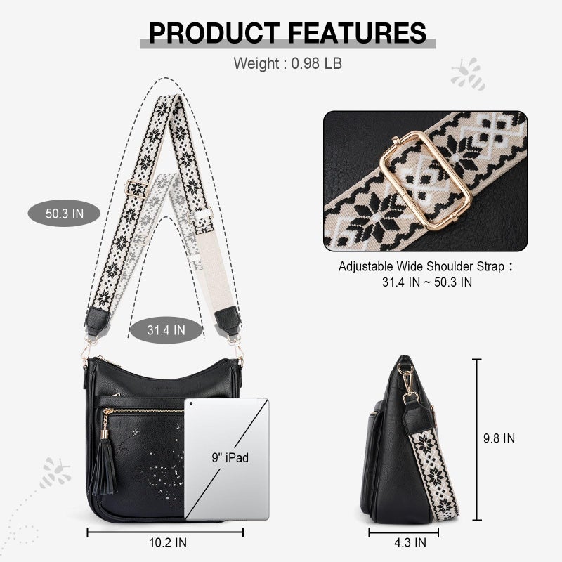 KITEVIUN Medium Crossbody Bags for Women Trendy, Women's Butterfly Shoulder Handbags with Tassel - Image 5
