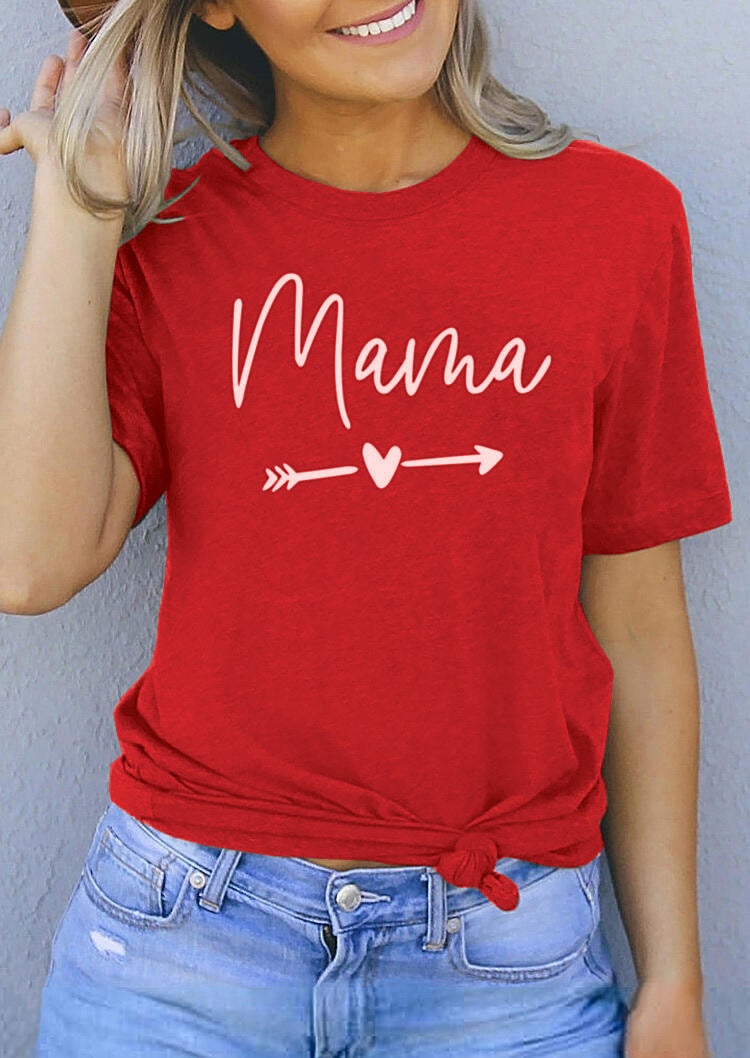 2020 AliExpress ebay Europe and the United States summer new women's clothing large size fashion all-match round neck letter printing T-shirt women red M - Image 5