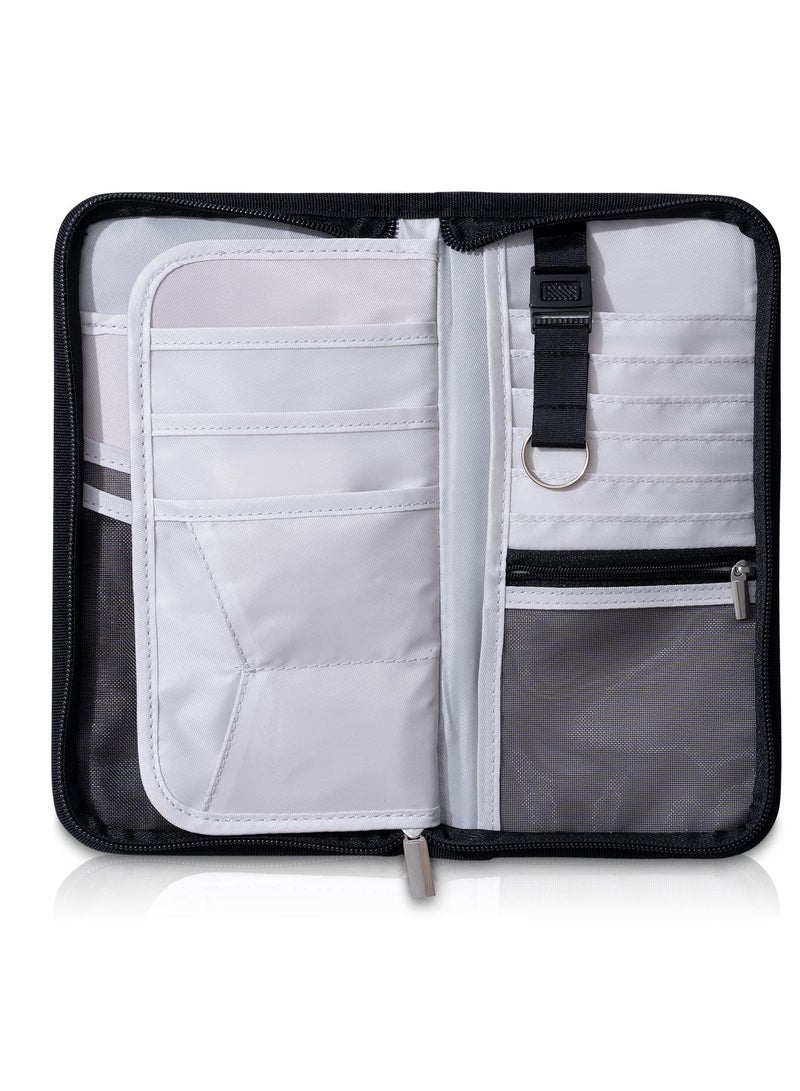 SOLARAE Travel Wallet and Family Passport Holder Organizer with RFID Blocking, Zippered Compartment for ID, Money, Tickets, and Luggage Tag - Durable Materials (Gray) - Image 2