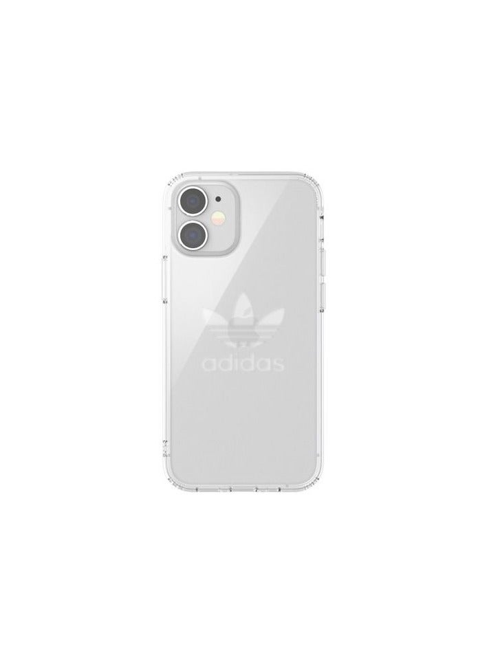 اديداس غطاء حماية لهاتف أبل آيفون 12 ميني مزين بطباعة للوجو أبيض