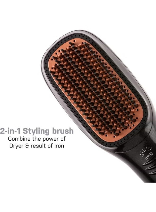 JWSISSIE 1200 Watt Hair Dryer Brush Ceramic Dryer And Styler 2 In 1 Professional Black/Beige - Image 3