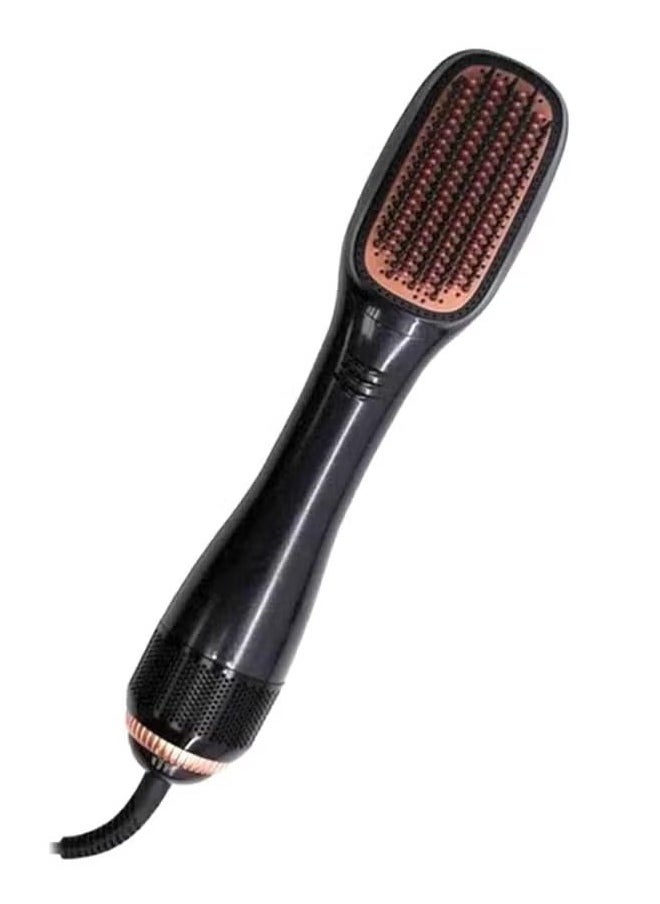 1200 Watt Hair Dryer Brush Ceramic Dryer And Styler 2 In 1 Professional Black/Beige 