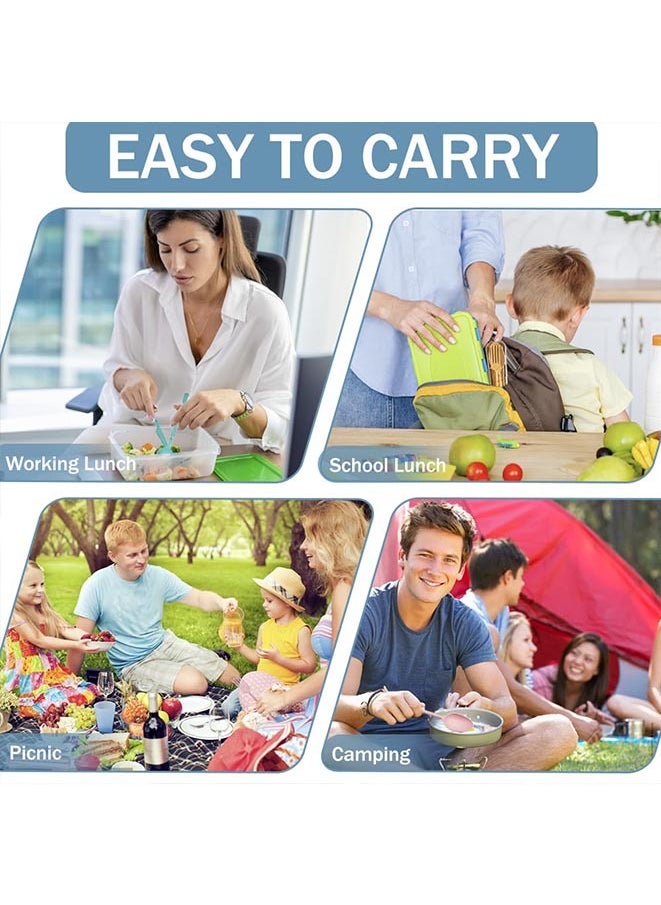 Muyixin - Wheat Straw Utensils Set, 5 Sets Portable Lunch Box Cutlery Set, Reusable Silverware for Home, Picnic, Camping, Travel, Work or School Lunches - Image 1