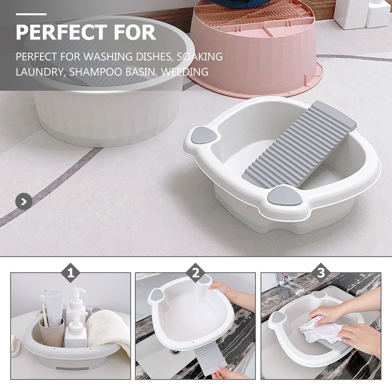 2 Sets Infant Wash Basin Basin Camping Ice Bucket Washing Clothes Board - Image 5