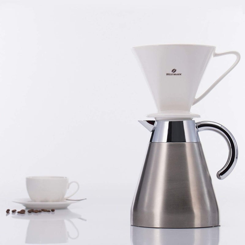 Westmark Porcelain Coffee Filter/Filter Holder, Filter Size 6, Holds up to 6 Cups of Coffee, Brasilia, Porcelain, 24492260 - Image 2