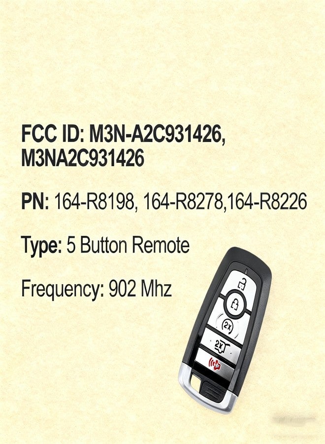 مفتاح تحكم عن بعد ذكي بديل متوافق مع سيارات فورد إكسبلورر وإكسبيديشن موديلات 2018-2022، ولينكولن نافيجيتور وأفياتور وكورسير موديلات 2020-2022، وإيدج وإسكيب موديلات 2017-2022، M3N-A2C931426 164-R8198 - Image 3