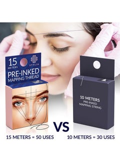 Stylia Microblading Supplies Pre-Inked Eyebrow Mapping String - 15 Meters - Ultra-Thin, Mess-Free Thread, Create a Crisp, Spot-on Brow Map Every Time - Hypoallergenic, Cosmetic Grade For Permanent Makeup  - Image 4