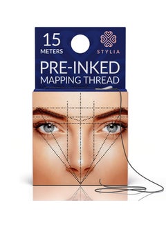 Stylia Microblading Supplies Pre-Inked Eyebrow Mapping String - 15 Meters - Ultra-Thin, Mess-Free Thread, Create a Crisp, Spot-on Brow Map Every Time - Hypoallergenic, Cosmetic Grade For Permanent Makeup  - Image 1