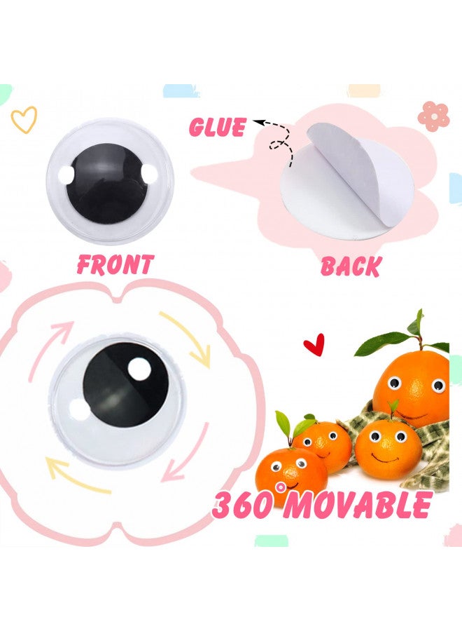 TOAOB THE ONE AND ONLY BABY TOAOB 150pcs 1 Inch Plastic Wiggle Googly Eyes Self-Adhesive Black Round Sticker Eyes DIY Arts Crafts Scrapbooking Accessories - Image 2