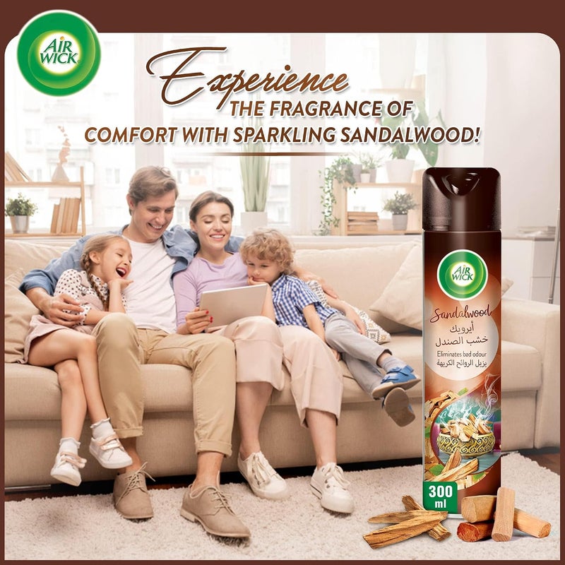 Air Wick Sandalwood Scent Aerosol Air Freshener, 300ml - Image 3