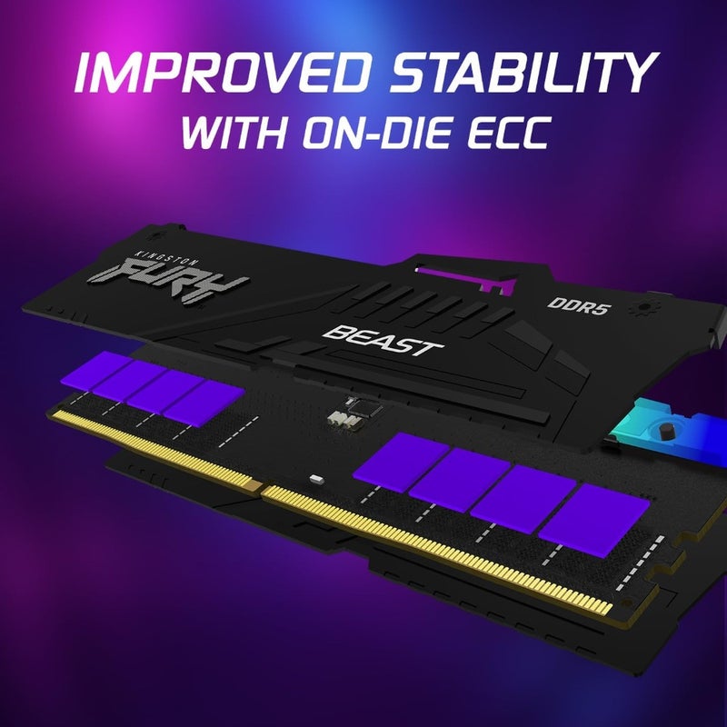 FURY Beast RGB EXPO 64GB DDR5 CL30 DIMM Desktop Gaming Memory - KF560C30BBEAK2-64 - Image 2