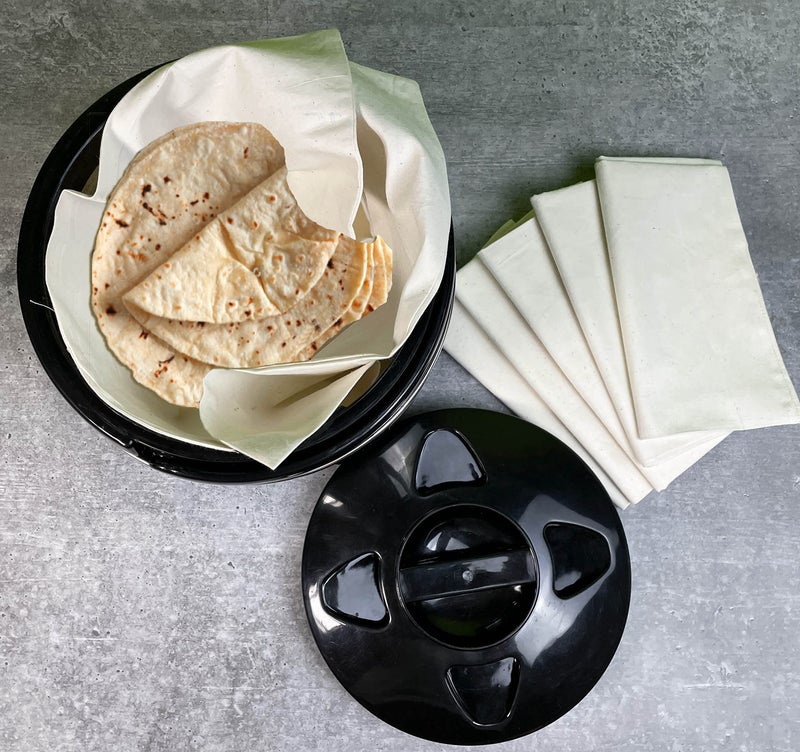 Clarkia Set of 4 Cotton Double Layer Roti Wrap (15x15 Inch) Muslin Cloth for Chapati, Hot Case Kitchen, Assorted - Image 4