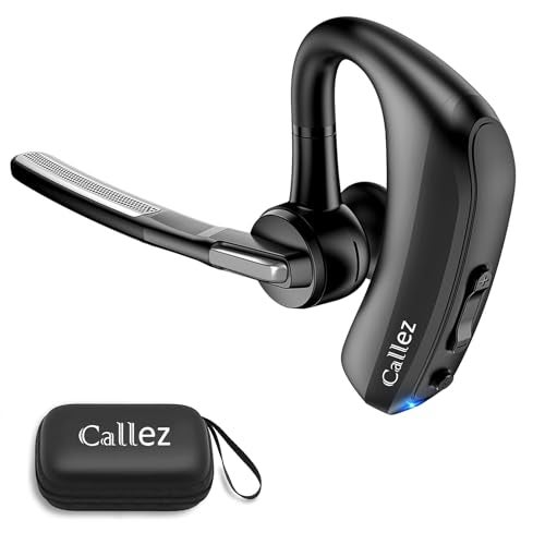 Callez Bluetooth Headset V50 Bluetooth Earpiece with CVC80 Dual Mic Noise Cancelling Wireless Headset for iPhone Android Cell Phone Trucker Business Office Work Clear Chat - Image 1