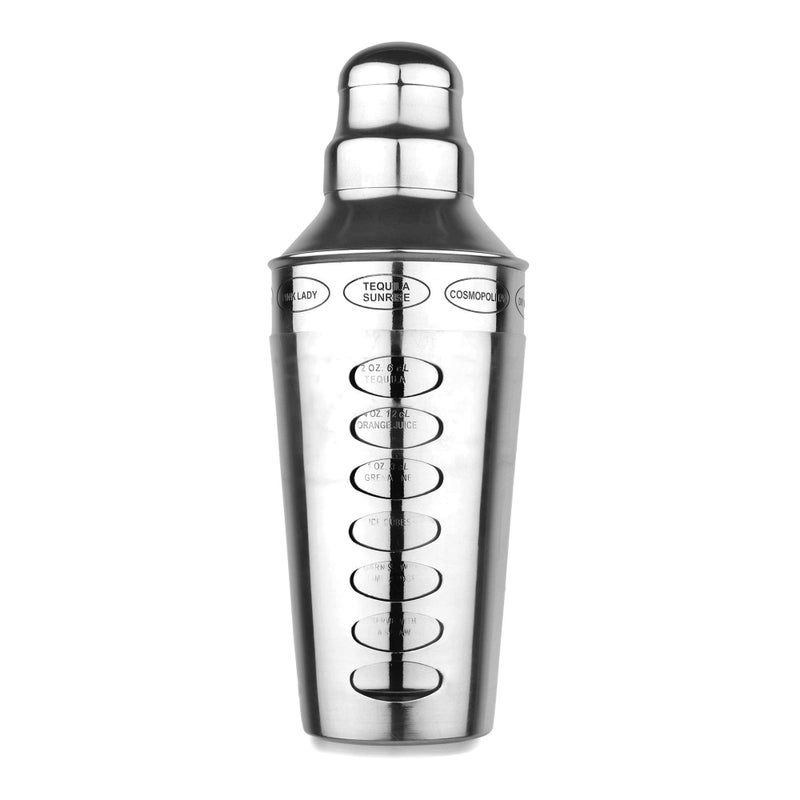 Steren Impex | Stainless Steel 8 Drink Recipe Guide Cocktail Shaker with Strainer - 750 ml - Image 4