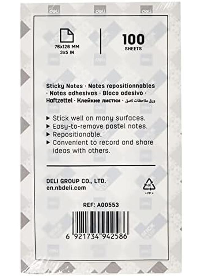Deli Stick Up Sticky Notes 76X126Mm 100 Sheets Yellow - Image 2