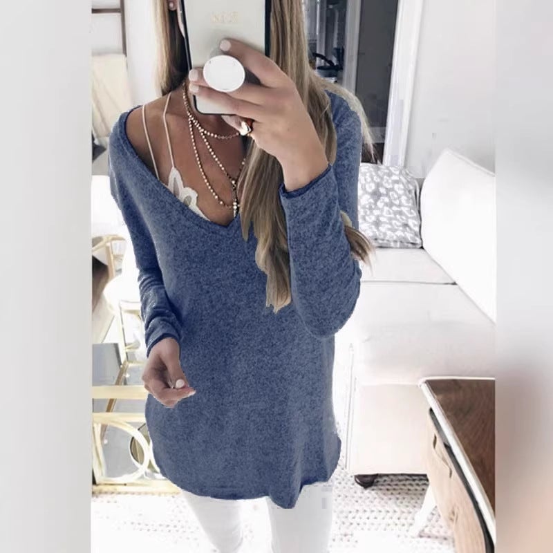 Wish Sweater Long Sleeve V-Neck Sweater Top Women'S Clothing - Image 2