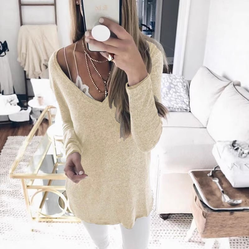 Wish Sweater Long Sleeve V-Neck Sweater Top Women'S Clothing - Image 4