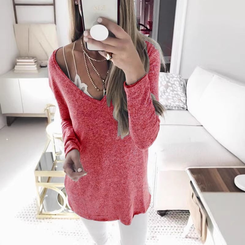 Wish Sweater Long Sleeve V-Neck Sweater Top Women'S Clothing - Image 3