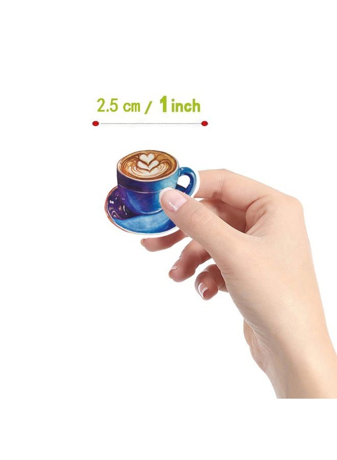 YEESACG 500Pcs Cute Coffee Stickers, Cartoon Drink 1 Inch Labels with 8 Patterns Decal Rolls Self Adhesive Seals for Scrapbooking Cards Envelopes， Gifts for Kids Teens Adults for Birthday Party Supply Reward - Image 2