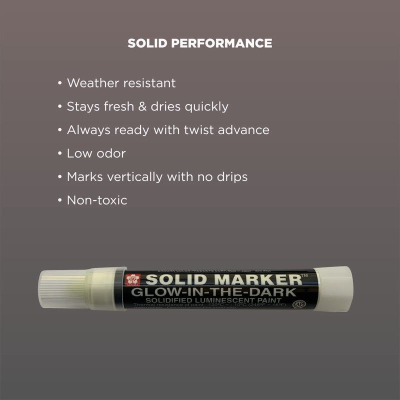 SAKURA SOLID MARKER SAKURA Solid Glow-In-the-Dark Paint Markers - Permanent Marker Paint Pens - Window, Wood, & Glass Marker - Glow In the Dark Paint - 1 Pack - Image 5