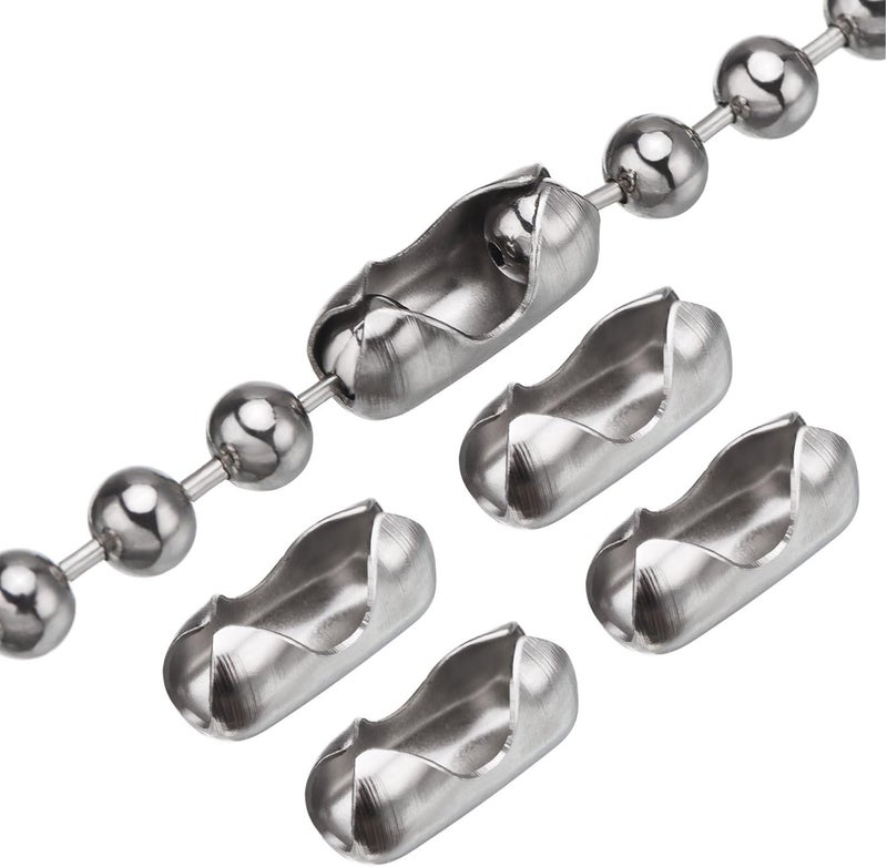 Shappy 10 Feets Beaded Ball Pull Chain Extension Roller Shade Bead Chain Extender with 10 Pieces Matching Connector for Window Blind Vertical Replacement (4.5 mm,Silver) - Image 3