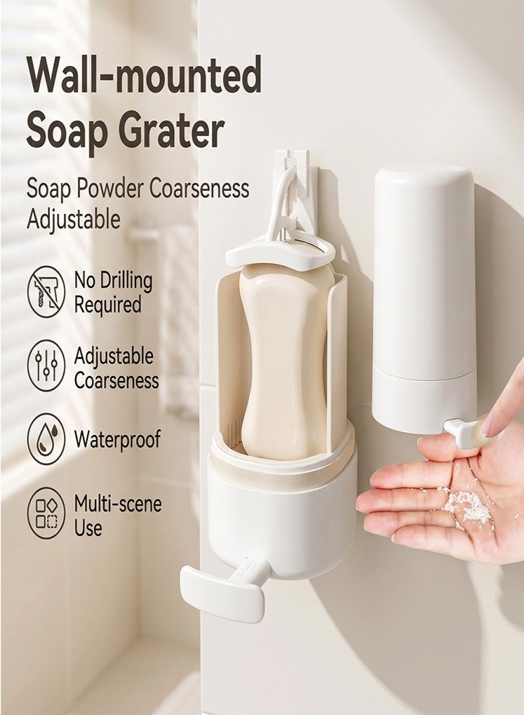 Adjustable Soap Grater & Waterproof Wall Mount Holder - Drill-Free Soap Powder Dispenser and Saver Dish for Home, Bathroom, Kitchen and Travel - Image 1