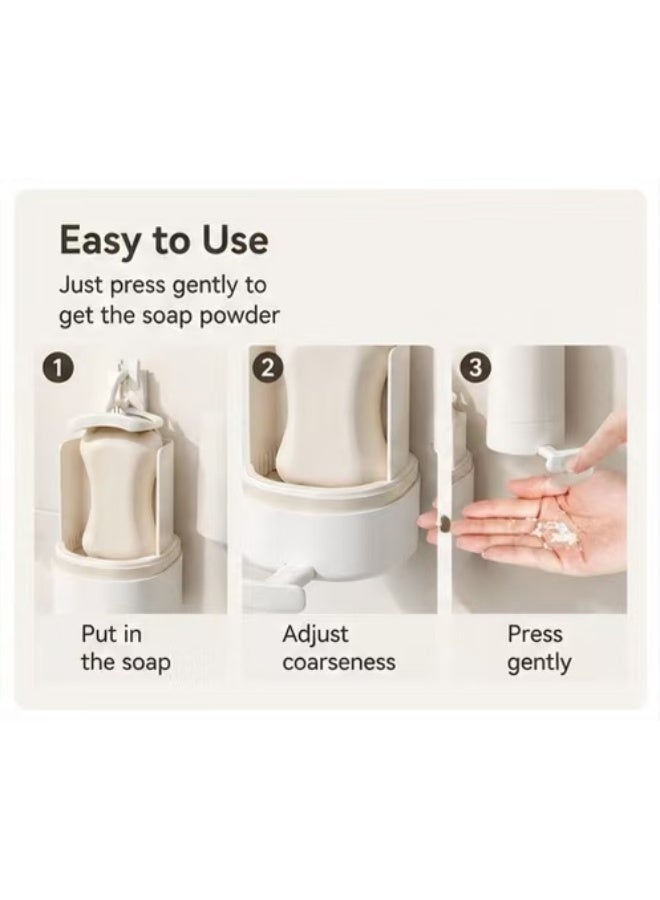 Adjustable Soap Grater & Waterproof Wall Mount Holder - Drill-Free Soap Powder Dispenser and Saver Dish for Home, Bathroom, Kitchen and Travel - Image 2