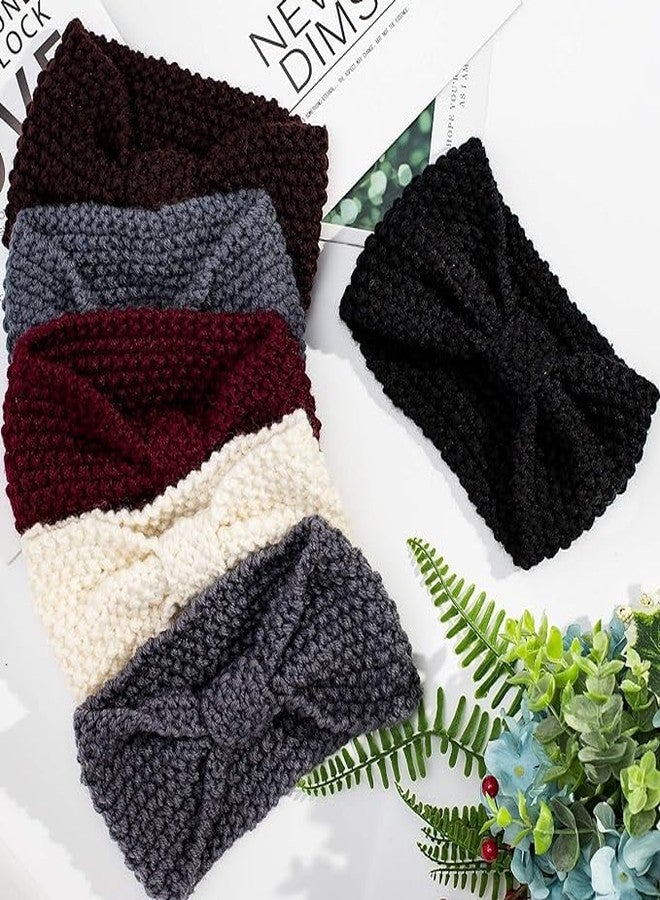 CHRONEX 2PCS Knitted Headbands Winter Ear Warmers, Elastic Turban Head Wraps For Womens/Hair Accessories - Image 3