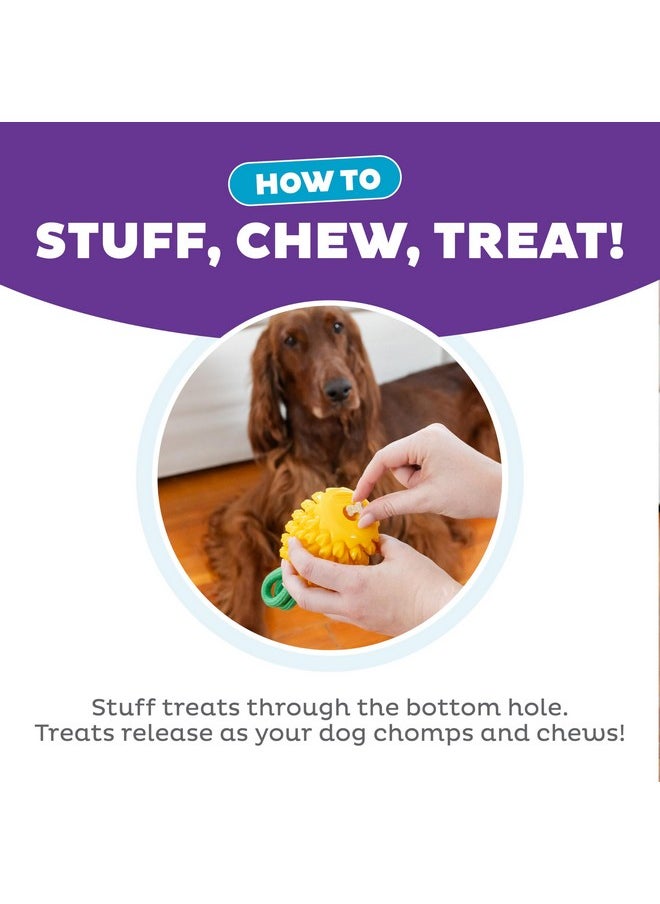 outward hound Outward Hound by Planet Dog Dental Pineapple 2-in-1 Dog Chew Toy and Treat Stuffer, Medium, Yellow  - Image 4